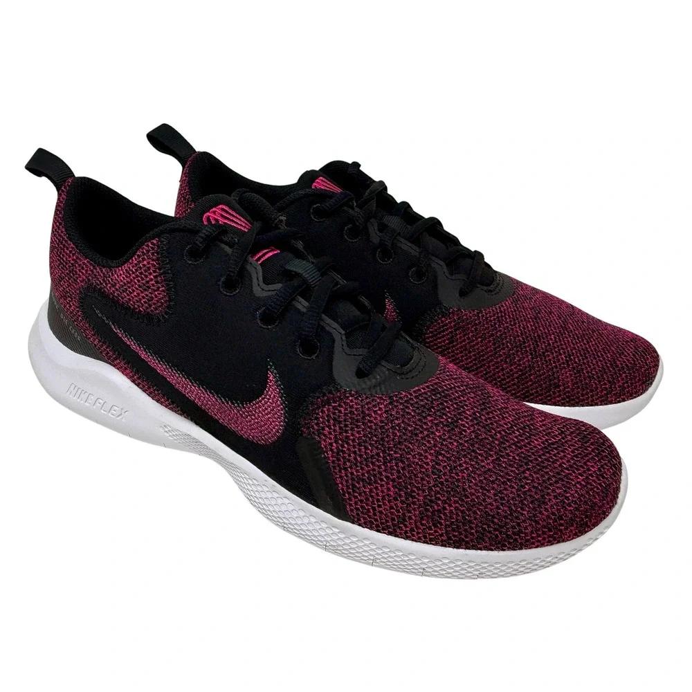 Nike Flex Experience Run 9 Running Shoes Black Fireberry CI9964-001 Womens Sz 10